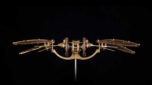 Dragonfly-Inspired 3D Mechanical Aircraft DIY Model Kit - Metal and Wood Assembly for All Ages DIY Engine Diyengmod