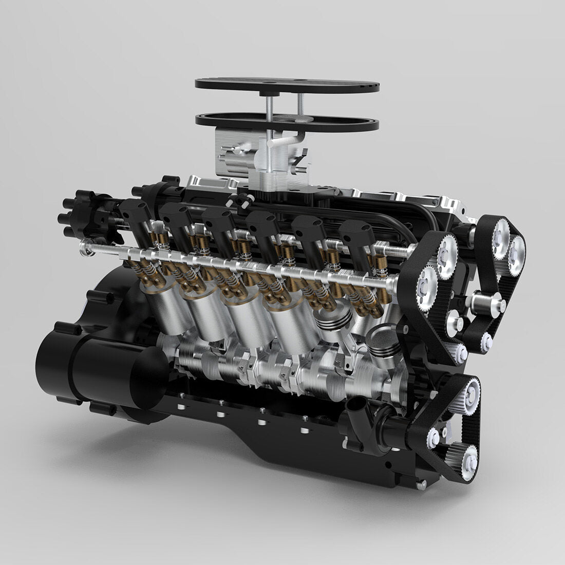 ENJOMOR GS-V12 72CC DOHC Gasoline V12 Engine Model with Starter Kit - Perfect for DIY Projects Diyengmod