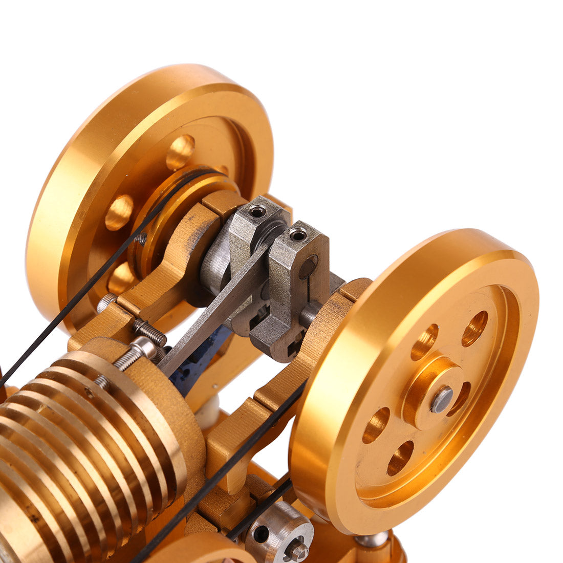 Brass Cylinder Vacuum Stirling Engine Model with CNC Aluminum Frame - DIY Flame Eater Toy Stirling Engine Diyengmod