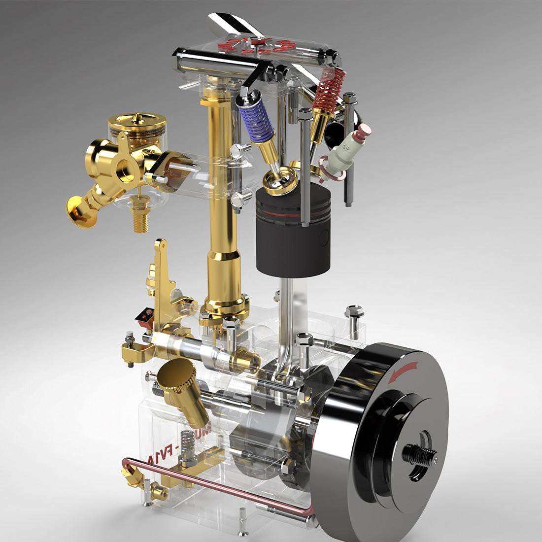 MUSA FV1A 7cc Vertical Single Cylinder 4-Stroke Air-Cooled Gasoline Engine for Model Boats Engine Models Diyengmod
