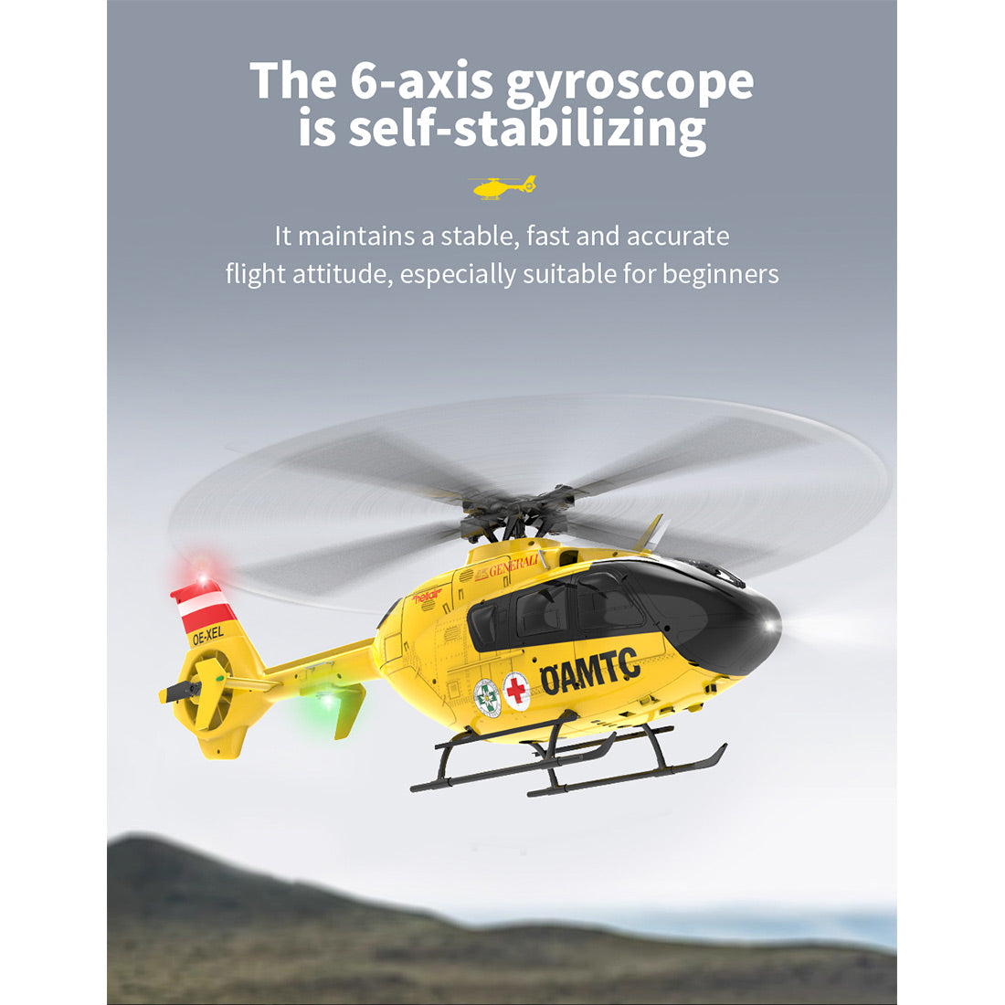 YU XIANG F06 1/36 Scale EC-135 2.4G 6-Channel Brushless RC Helicopter Model - 3D Aerobatic Ready-to-Fly Aircraft RC Airplanes Diyengmod
