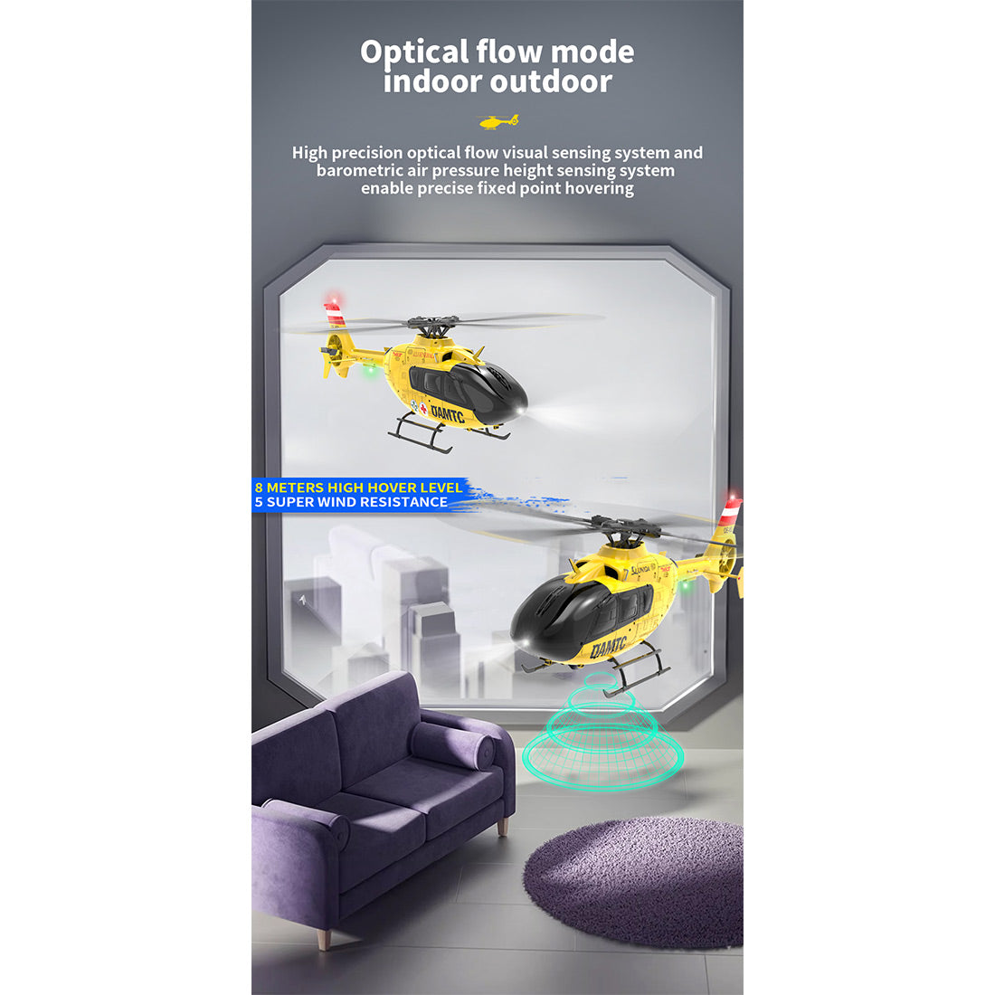 YU XIANG F06 1/36 Scale EC-135 2.4G 6-Channel Brushless RC Helicopter Model - 3D Aerobatic Ready-to-Fly Aircraft RC Airplanes Diyengmod