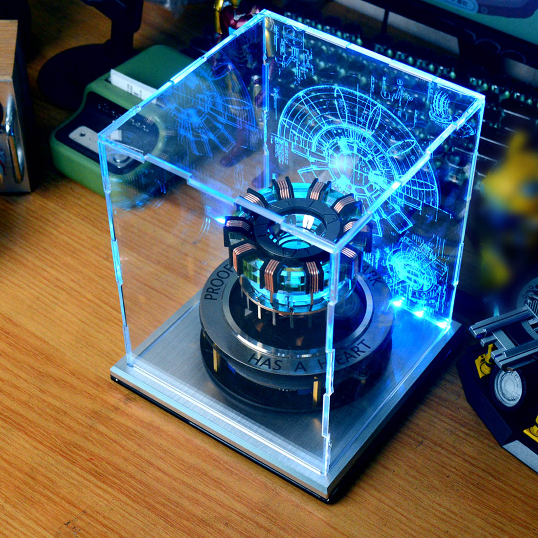 Magnetic Levitation MK1 Arc Reactor LED Desk Ornament - Floating & Rotating Tech Display Experiment Model Diyengmod