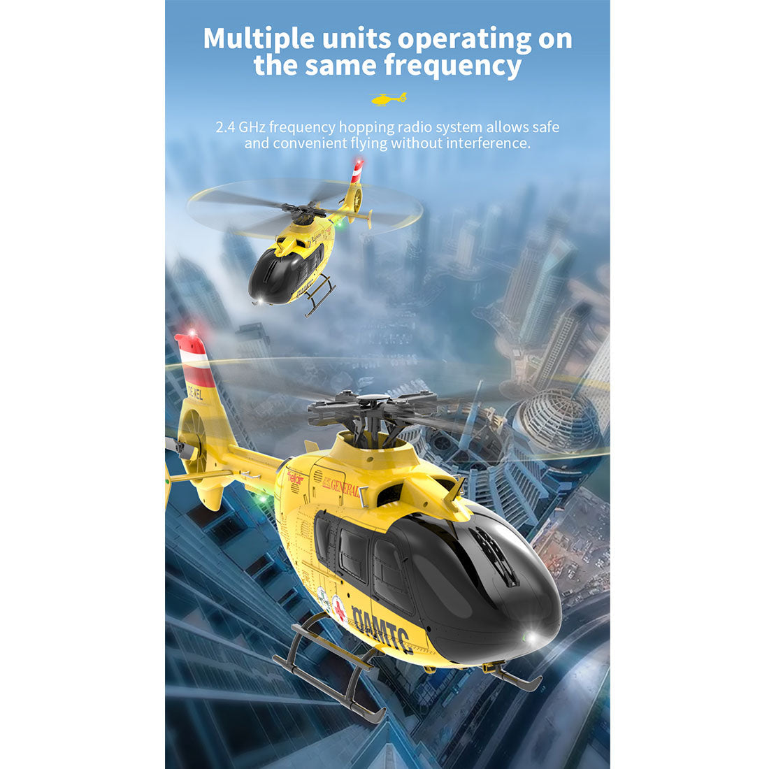 YU XIANG F06 1/36 Scale EC-135 2.4G 6-Channel Brushless RC Helicopter Model - 3D Aerobatic Ready-to-Fly Aircraft RC Airplanes Diyengmod