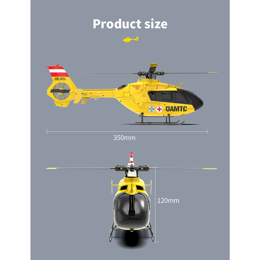 YU XIANG F06 1/36 Scale EC-135 2.4G 6-Channel Brushless RC Helicopter Model - 3D Aerobatic Ready-to-Fly Aircraft RC Airplanes Diyengmod