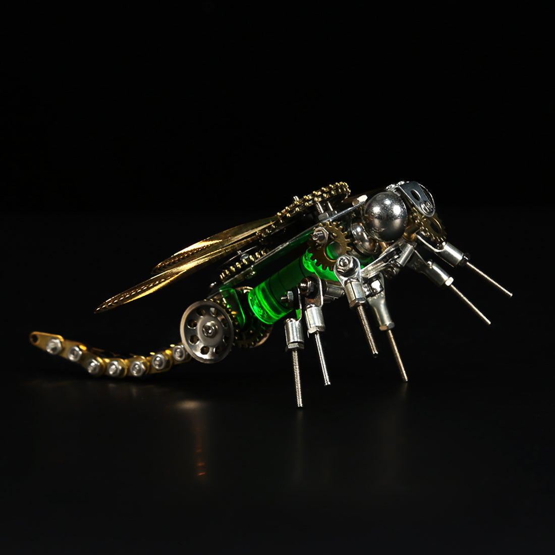 Mechanical Dragonfly 3D Puzzle Kit with Color-Changing Night Light - 260 Pieces 3D Puzzle Model Kit Diyengmod