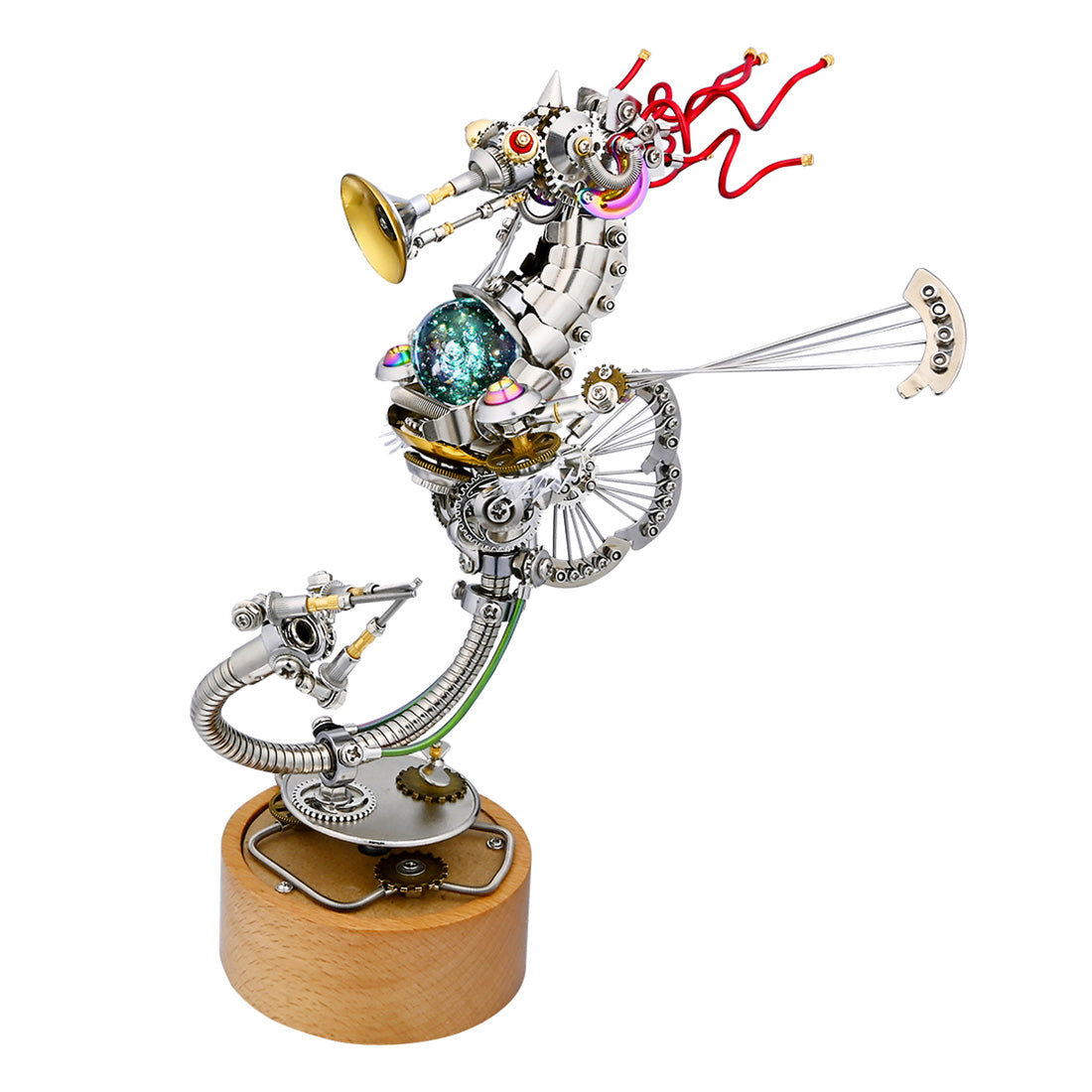 Steampunk Seahorse Music Box DIY 3D Metal Model Kit - 1000+ Piece Assembly Set 3D Puzzle Model Kit Diyengmod