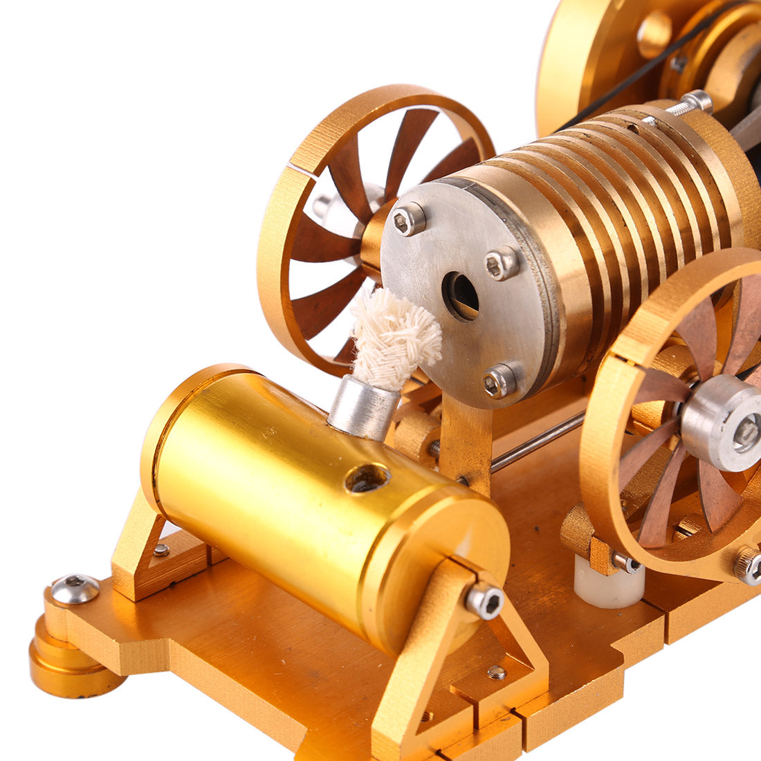 Brass Cylinder Vacuum Stirling Engine Model with CNC Aluminum Frame - DIY Flame Eater Toy Stirling Engine Diyengmod