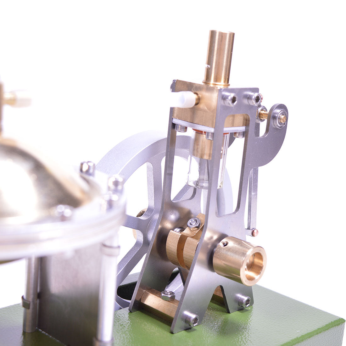 Vintage Brass Steam Engine Model with Transparent Cylinder - Educational STEM Toy Steam Engine Diyengmod