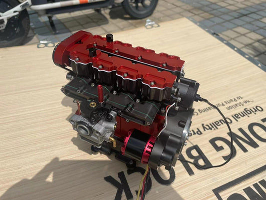 ENJOMOR GS-L4 36cc DOHC Inline 4 Cylinder Gasoline Engine Model - High-Speed Water-Cooled RC Engine Up to 12,000 RPM Engine Models Diyengmod