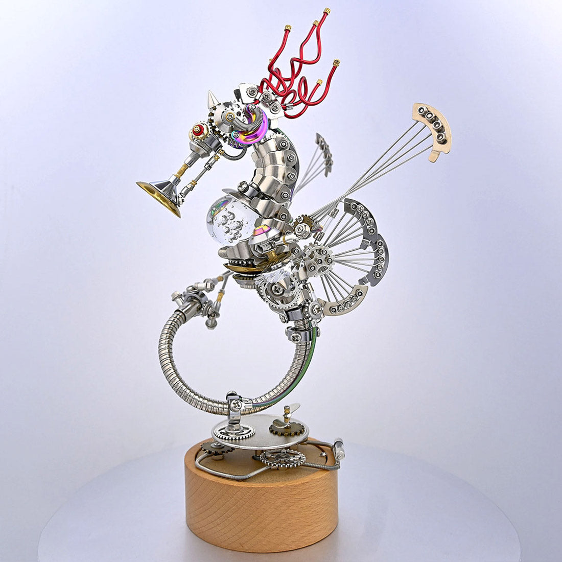 Steampunk Seahorse Music Box DIY 3D Metal Model Kit - 1000+ Piece Assembly Set 3D Puzzle Model Kit Diyengmod
