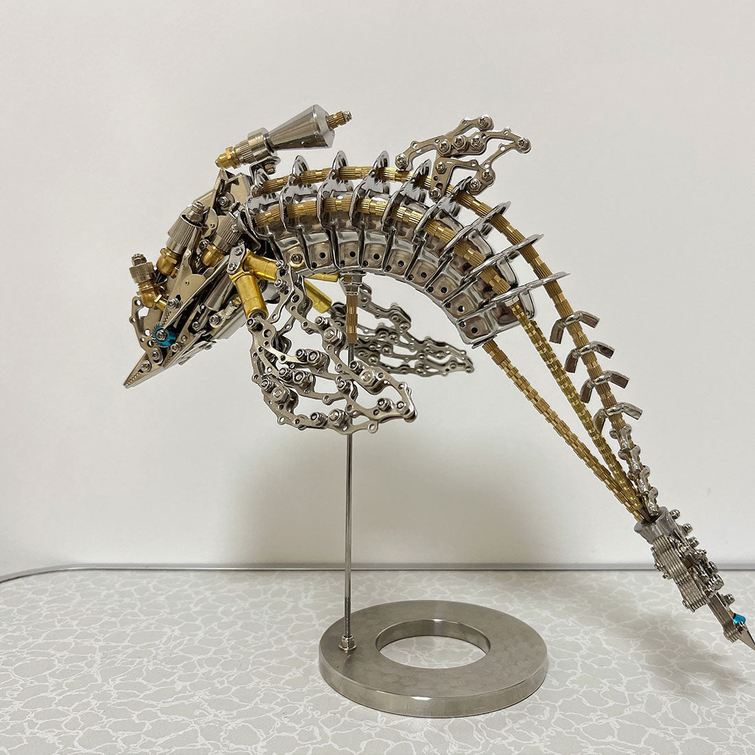 Steampunk 3D DIY Metal Dolphin Assembly Kit - Bionic Oceanic Model Desk Decor 3D Puzzle Model Kit Diyengmod
