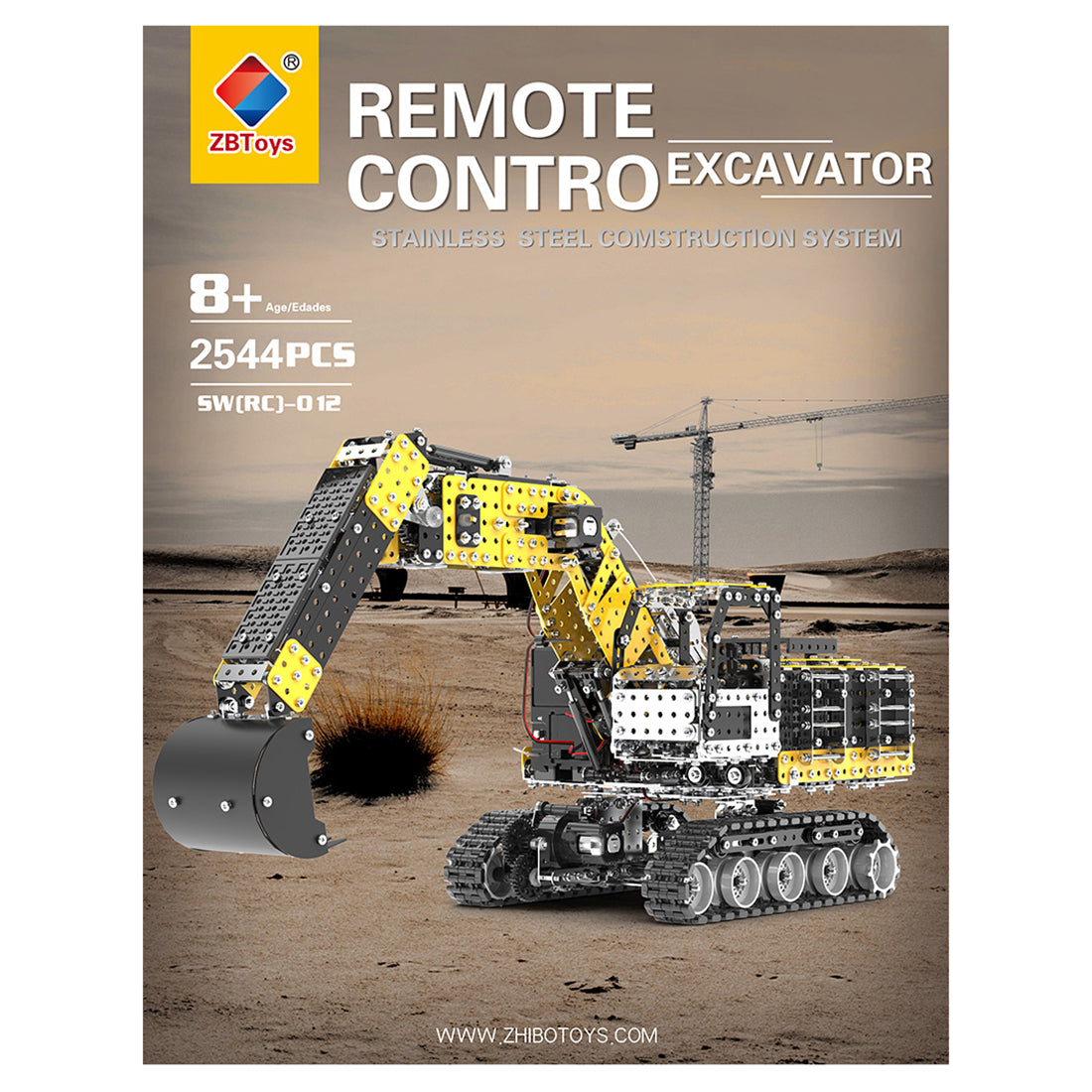 Remote Control 3D Metal Excavator Puzzle Kit - 2544PCS Alloy Construction Model 3D Puzzle Model Kit Diyengmod