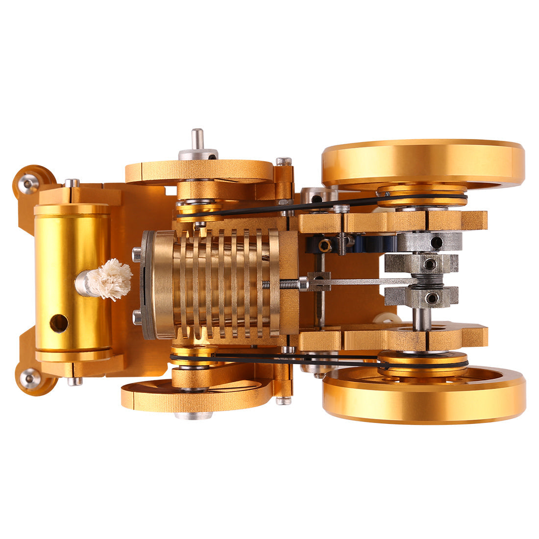 Brass Cylinder Vacuum Stirling Engine Model with CNC Aluminum Frame - DIY Flame Eater Toy Stirling Engine Diyengmod
