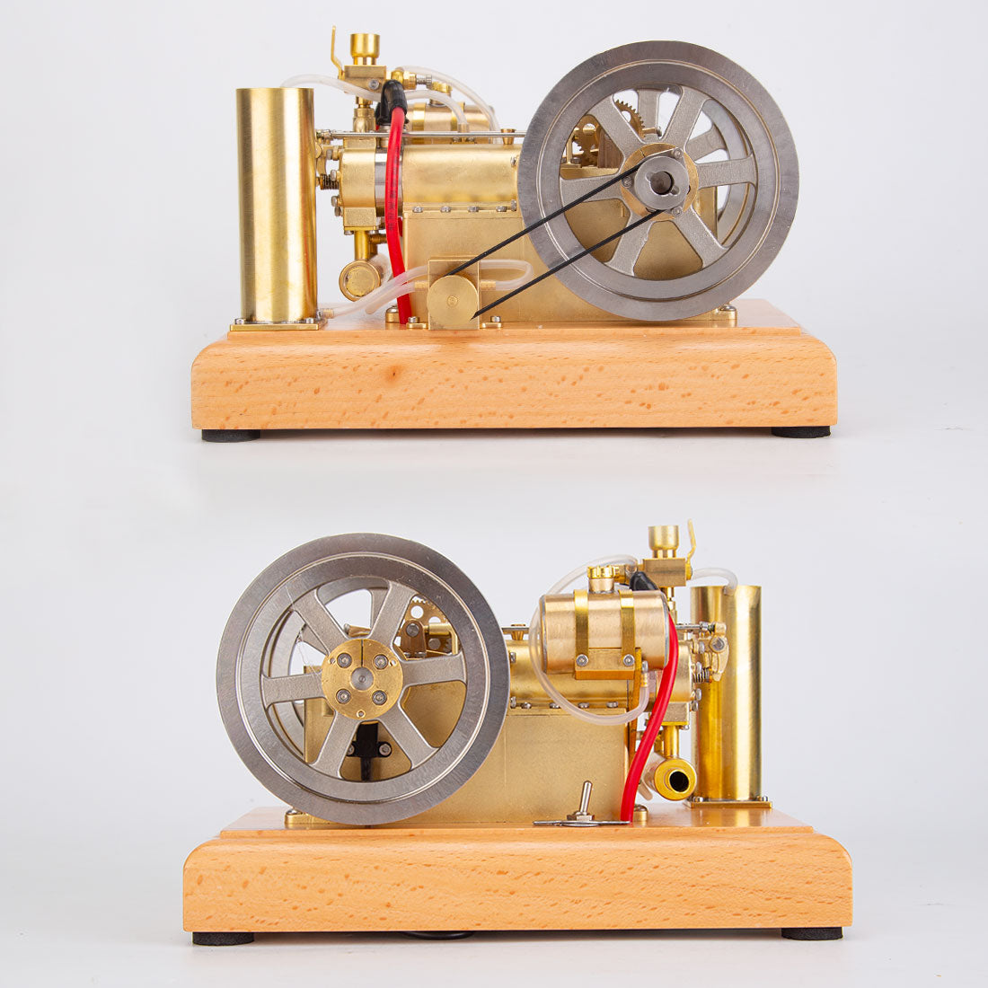 Holt H76 5CC Antique Horizontal Twin-Cylinder Gasoline Engine Model with Dual Flywheel and Water Cooling System Engine Models Diyengmod
