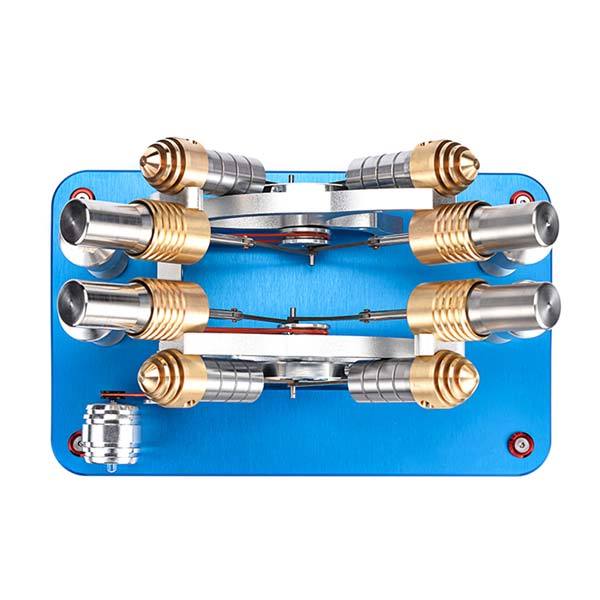 4-Cylinder V4 Stirling Engine Electricity Generator Kit - Perfect for Science Enthusiasts and Gift Collectors Multi-Cylinder Stirling Engine Diyengmod