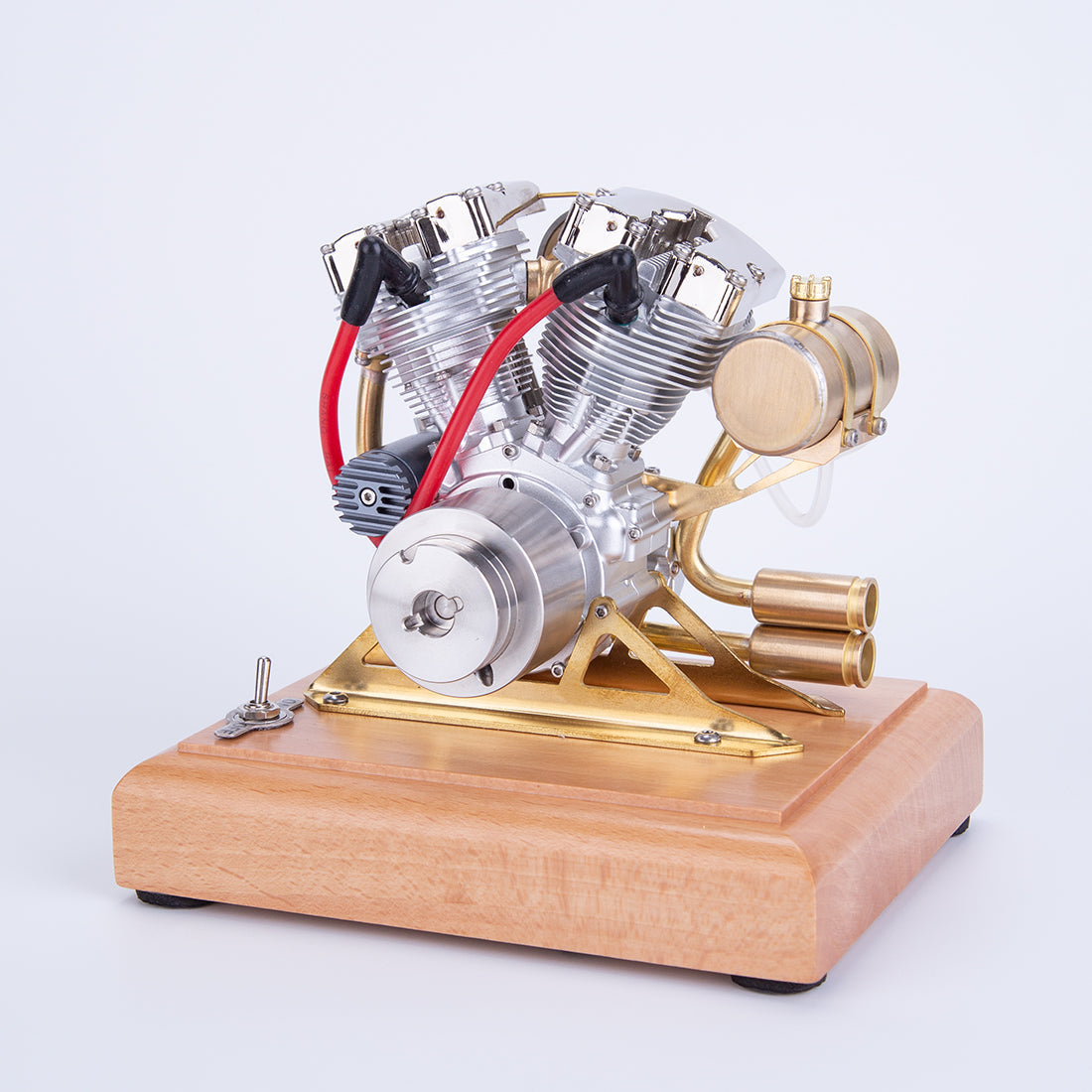 RETROL R32 Miniature V-Twin 4.2CC Four-Stroke Gasoline Engine Model for Motorcycle Enthusiasts Engine Model Diyengmod