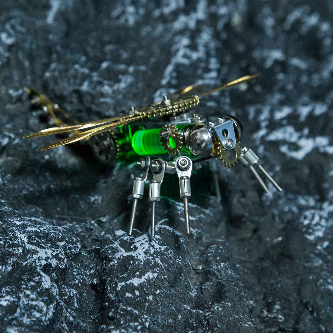 Mechanical Dragonfly 3D Puzzle Kit with Color-Changing Night Light - 260 Pieces 3D Puzzle Model Kit Diyengmod