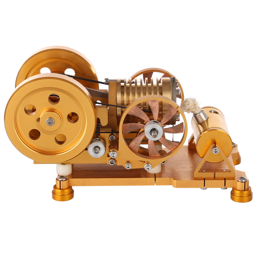Brass Cylinder Vacuum Stirling Engine Model with CNC Aluminum Frame - DIY Flame Eater Toy Stirling Engine Diyengmod