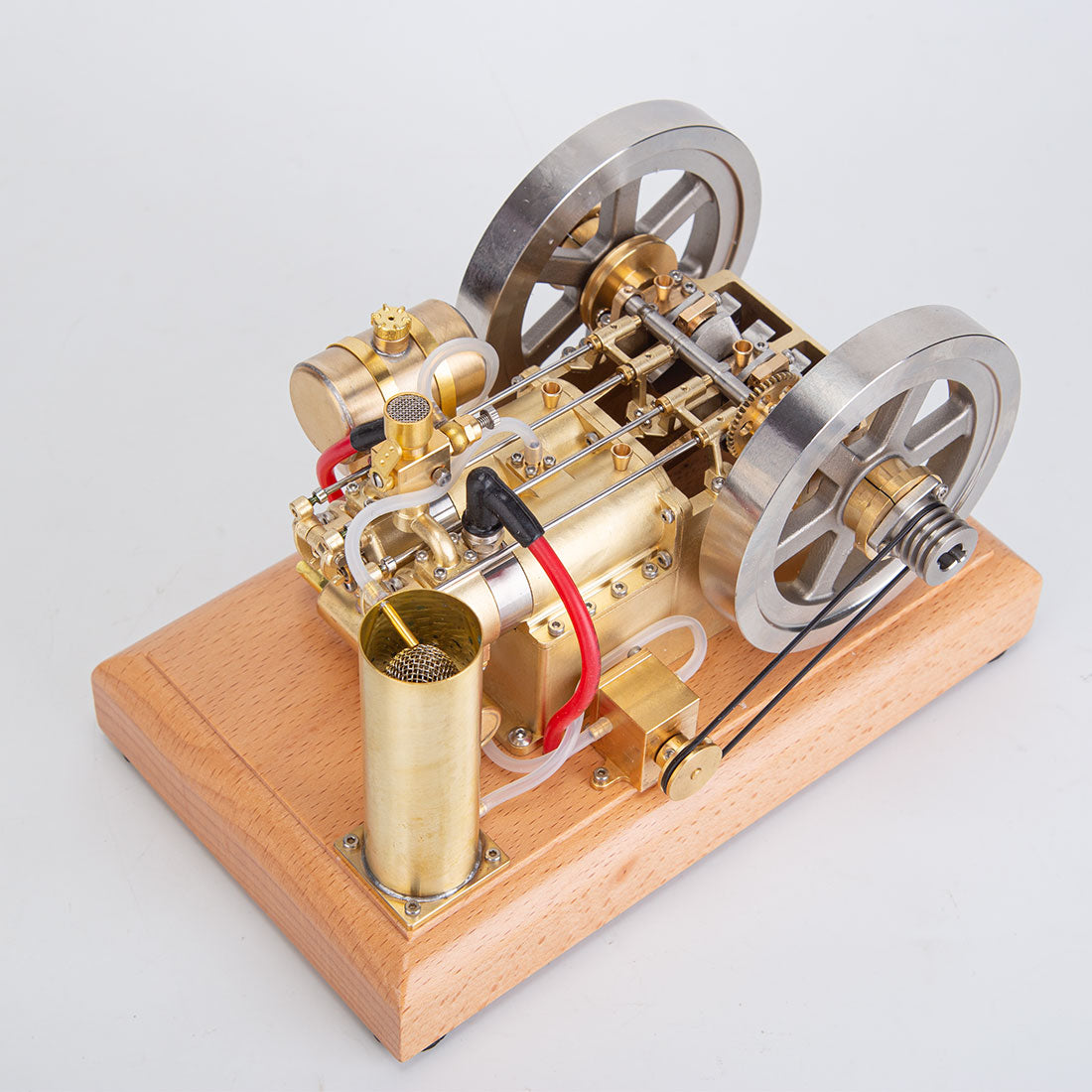 Holt H76 5CC Antique Horizontal Twin-Cylinder Gasoline Engine Model with Dual Flywheel and Water Cooling System Engine Models Diyengmod