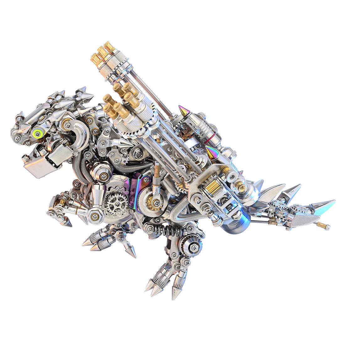 Punk Metal 3D DIY Mechanical Dinosaur Model with Wings - Creative Assembly Kit for Trendy Desk Decor 3D Puzzle Model Kit Diyengmod