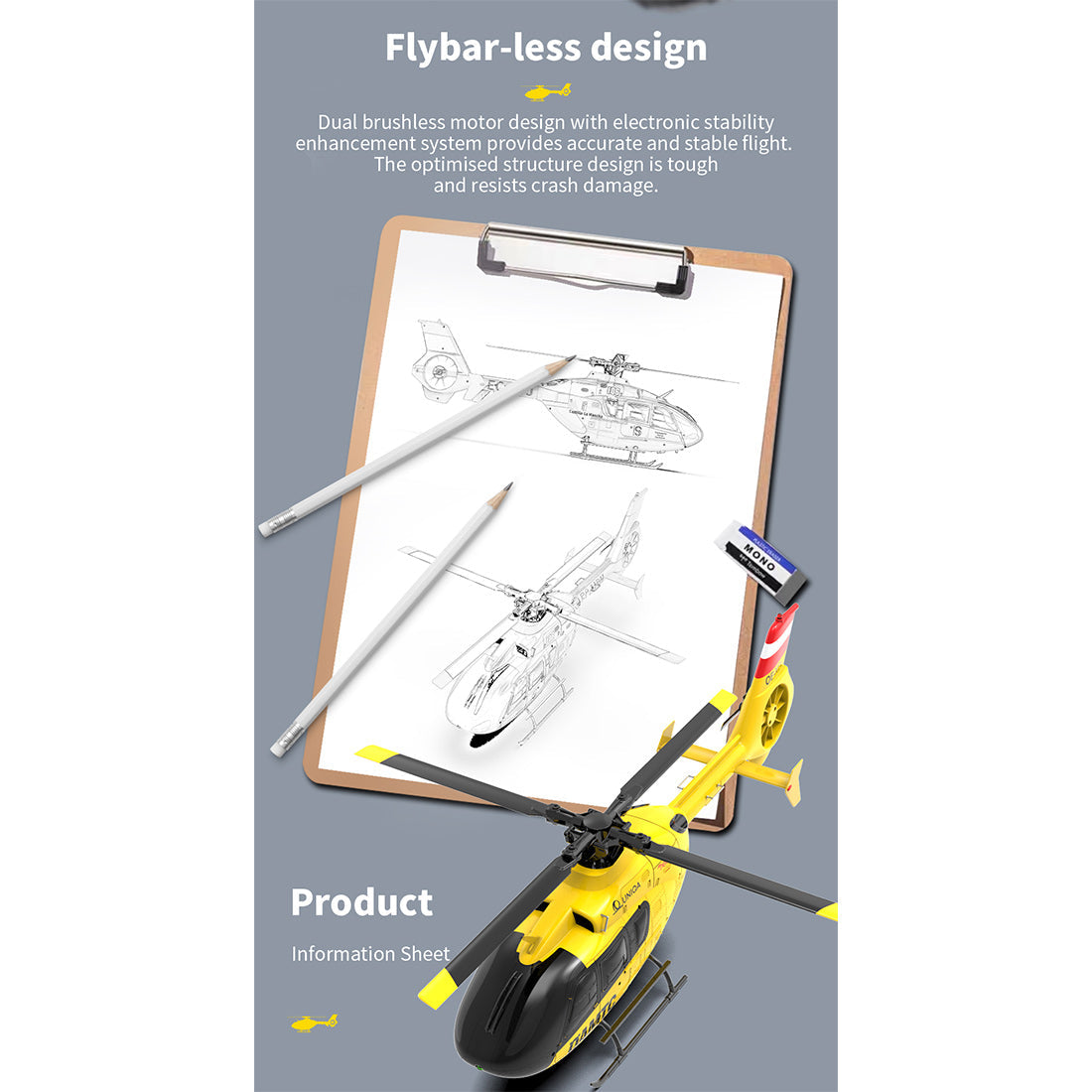 YU XIANG F06 1/36 Scale EC-135 2.4G 6-Channel Brushless RC Helicopter Model - 3D Aerobatic Ready-to-Fly Aircraft RC Airplanes Diyengmod