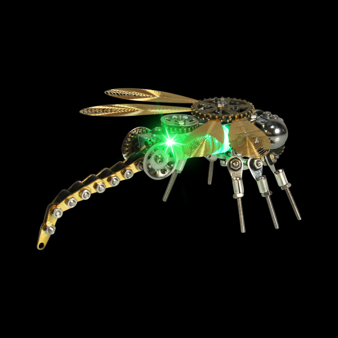 Mechanical Dragonfly 3D Puzzle Kit with Color-Changing Night Light - 260 Pieces 3D Puzzle Model Kit Diyengmod