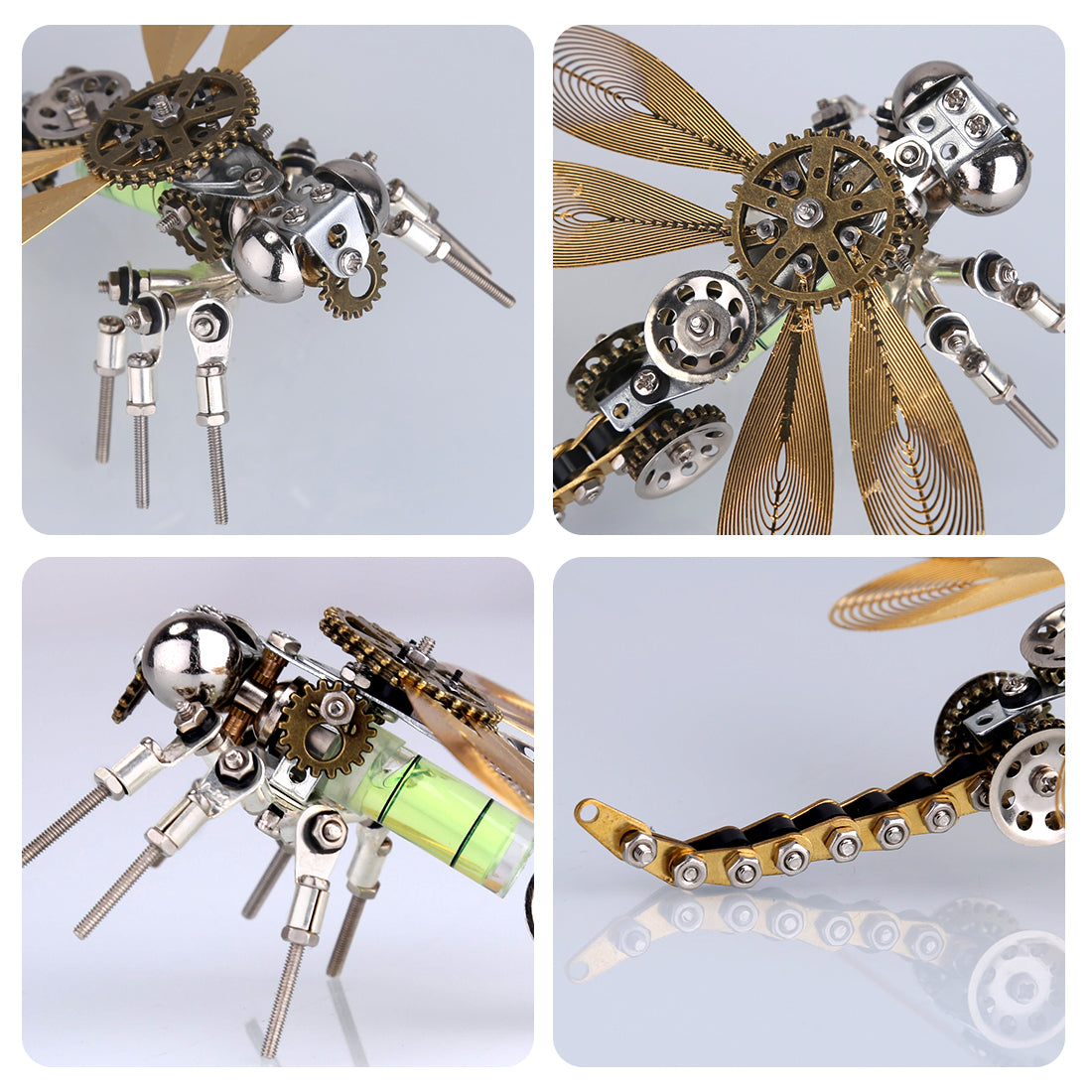 Mechanical Dragonfly 3D Puzzle Kit with Color-Changing Night Light - 260 Pieces 3D Puzzle Model Kit Diyengmod