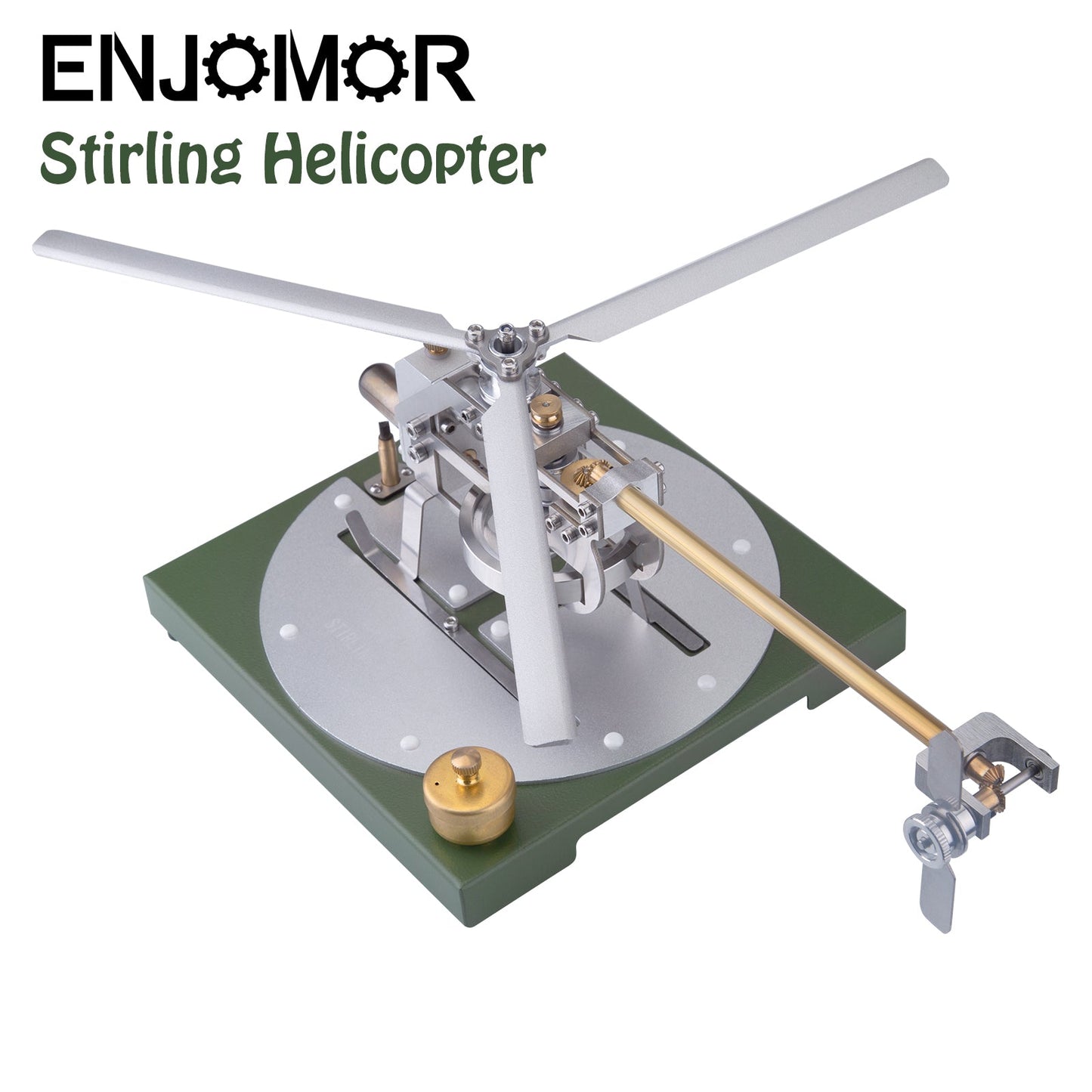 Gamma Stirling Helicopter Model Kit - DIY Educational Toy with Hot Air Engine Assembly Stirling Engine Vehicle Diyengmod
