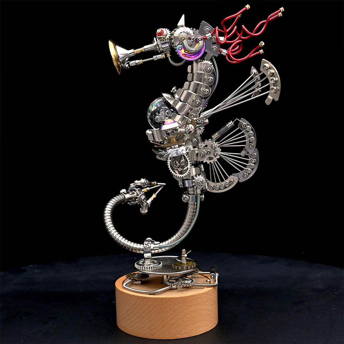 Steampunk Seahorse Music Box DIY 3D Metal Model Kit - 1000+ Piece Assembly Set 3D Puzzle Model Kit Diyengmod