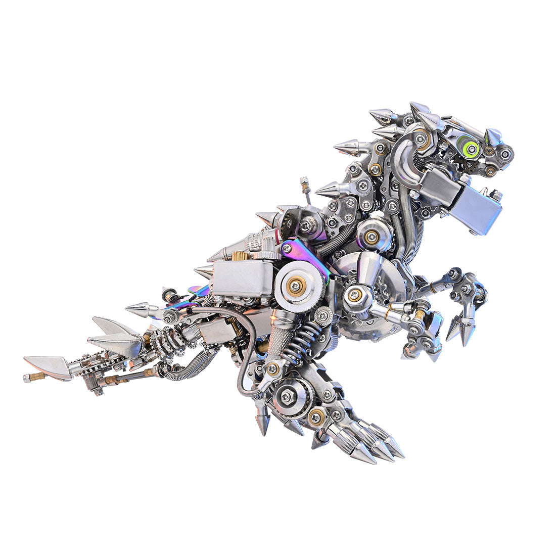Punk Metal 3D DIY Mechanical Dinosaur Model with Wings - Creative Assembly Kit for Trendy Desk Decor 3D Puzzle Model Kit Diyengmod