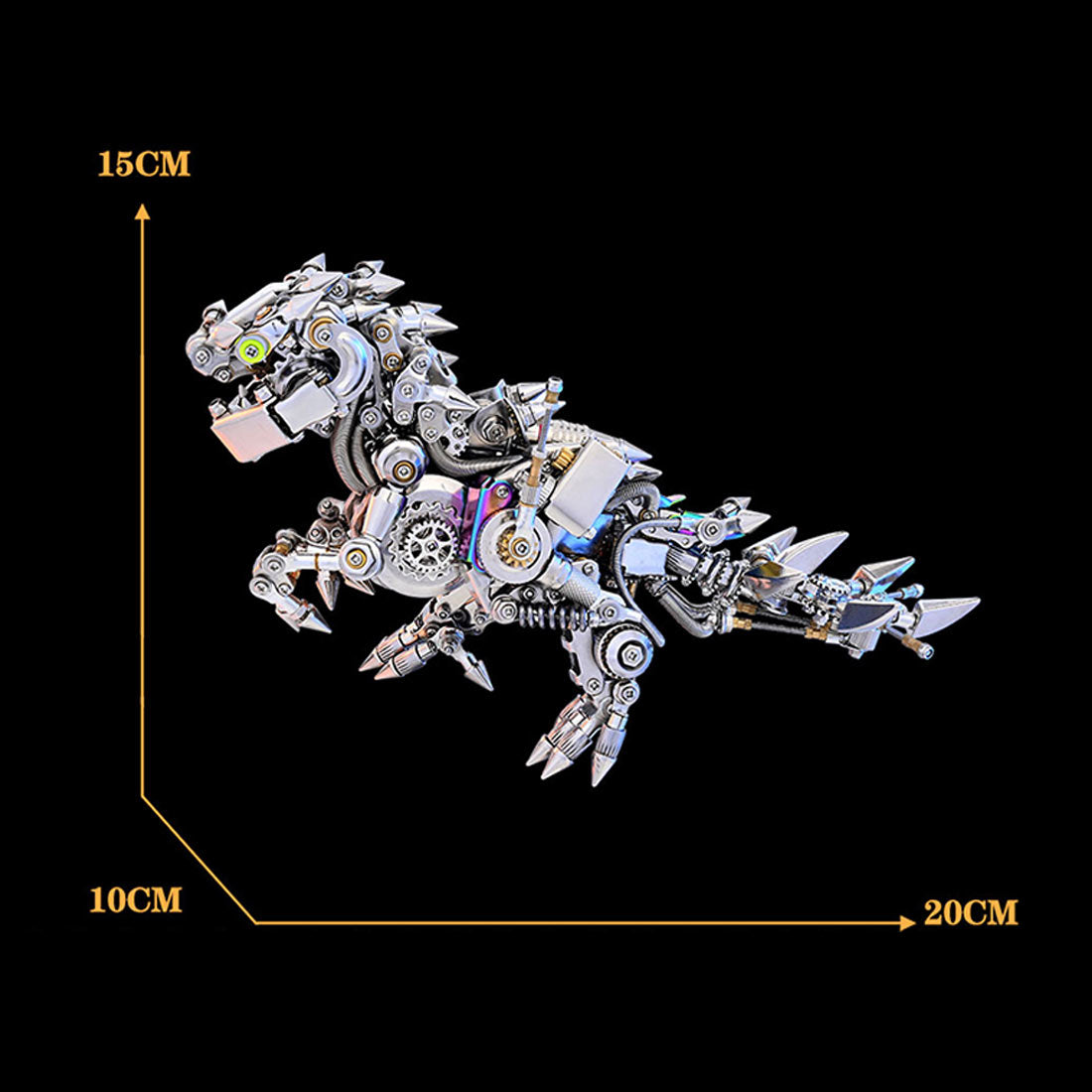 Punk Metal 3D DIY Mechanical Dinosaur Model with Wings - Creative Assembly Kit for Trendy Desk Decor 3D Puzzle Model Kit Diyengmod