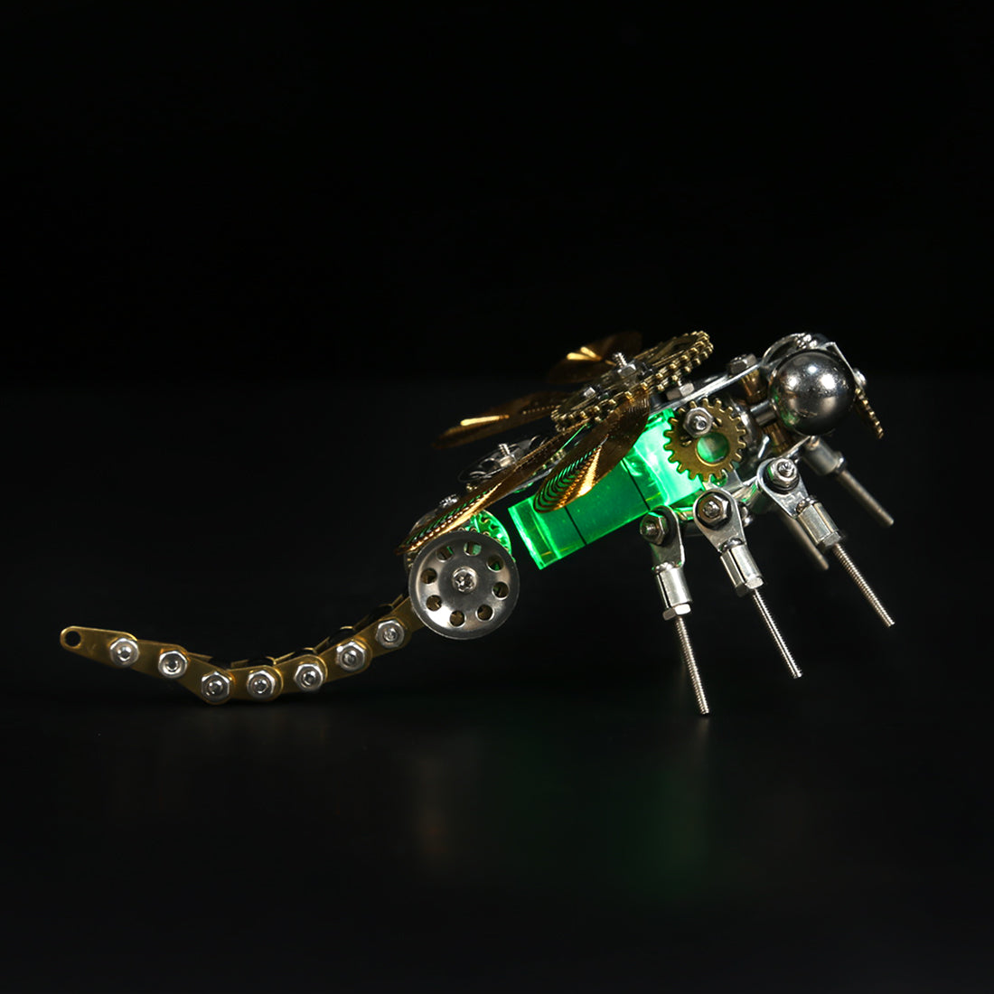 Mechanical Dragonfly 3D Puzzle Kit with Color-Changing Night Light - 260 Pieces 3D Puzzle Model Kit Diyengmod