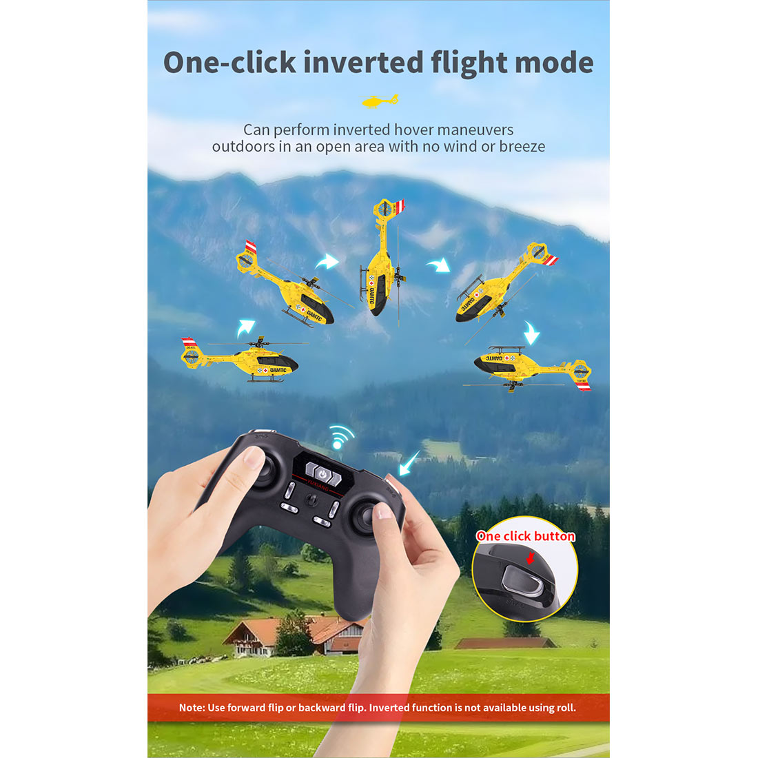 YU XIANG F06 1/36 Scale EC-135 2.4G 6-Channel Brushless RC Helicopter Model - 3D Aerobatic Ready-to-Fly Aircraft RC Airplanes Diyengmod
