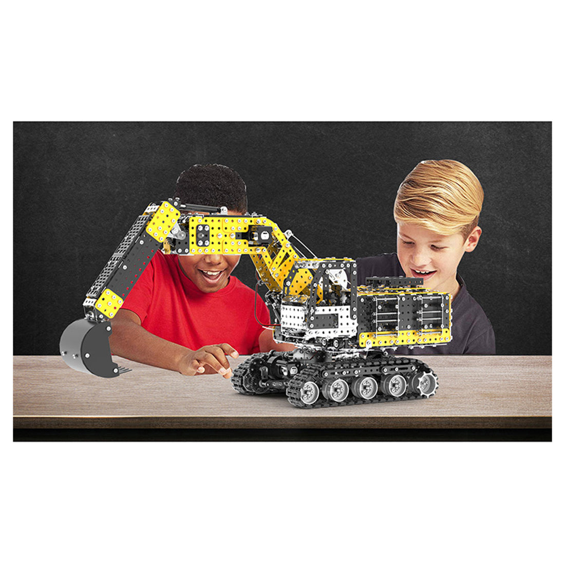 Remote Control 3D Metal Excavator Puzzle Kit - 2544PCS Alloy Construction Model 3D Puzzle Model Kit Diyengmod