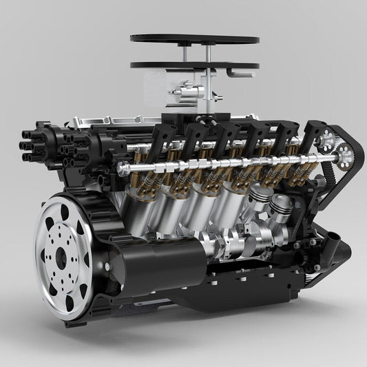 ENJOMOR GS-V12 72CC DOHC Gasoline V12 Engine Model with Starter Kit - Perfect for DIY Projects Diyengmod