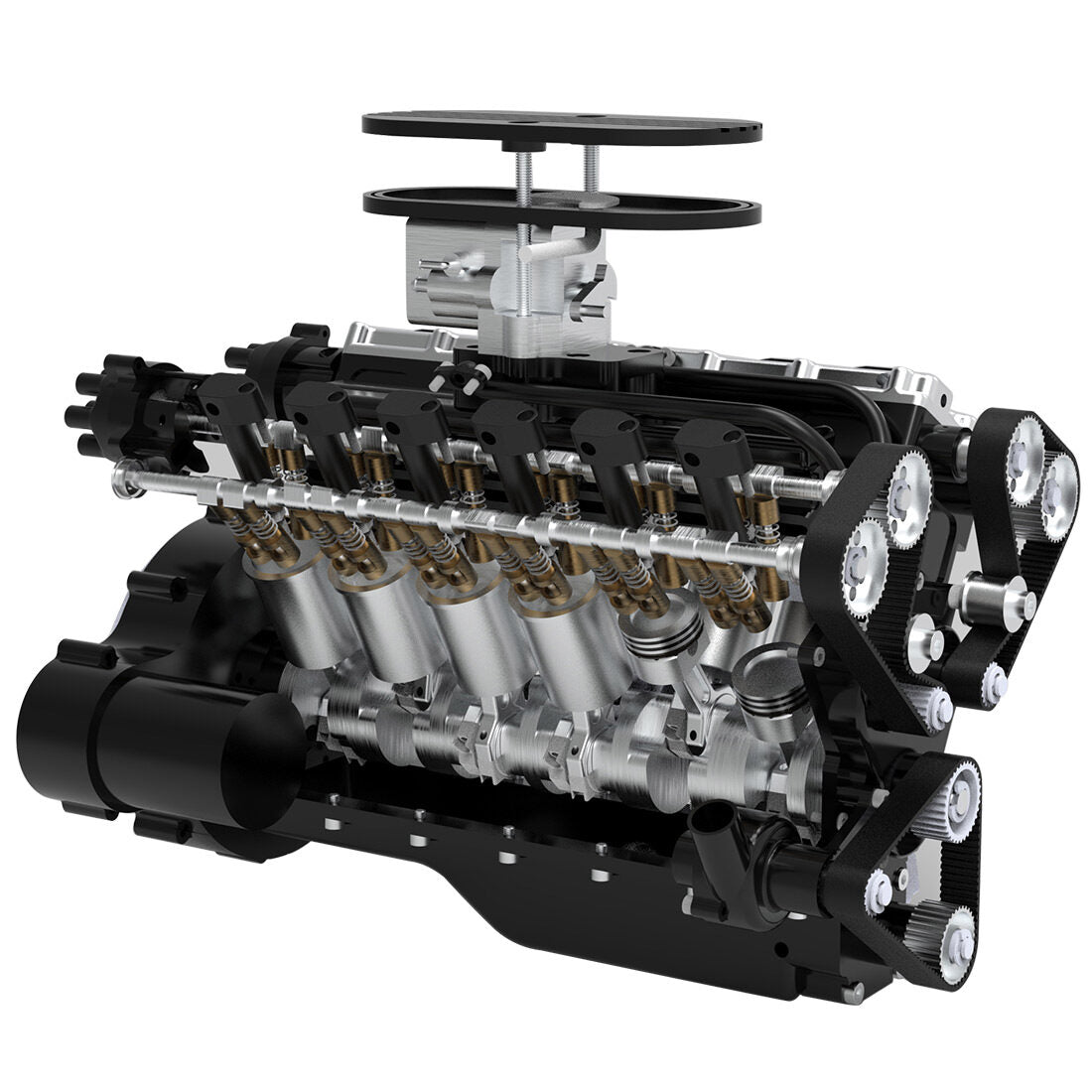 ENJOMOR GS-V12 72CC DOHC Gasoline V12 Engine Model with Starter Kit - Perfect for DIY Projects Diyengmod