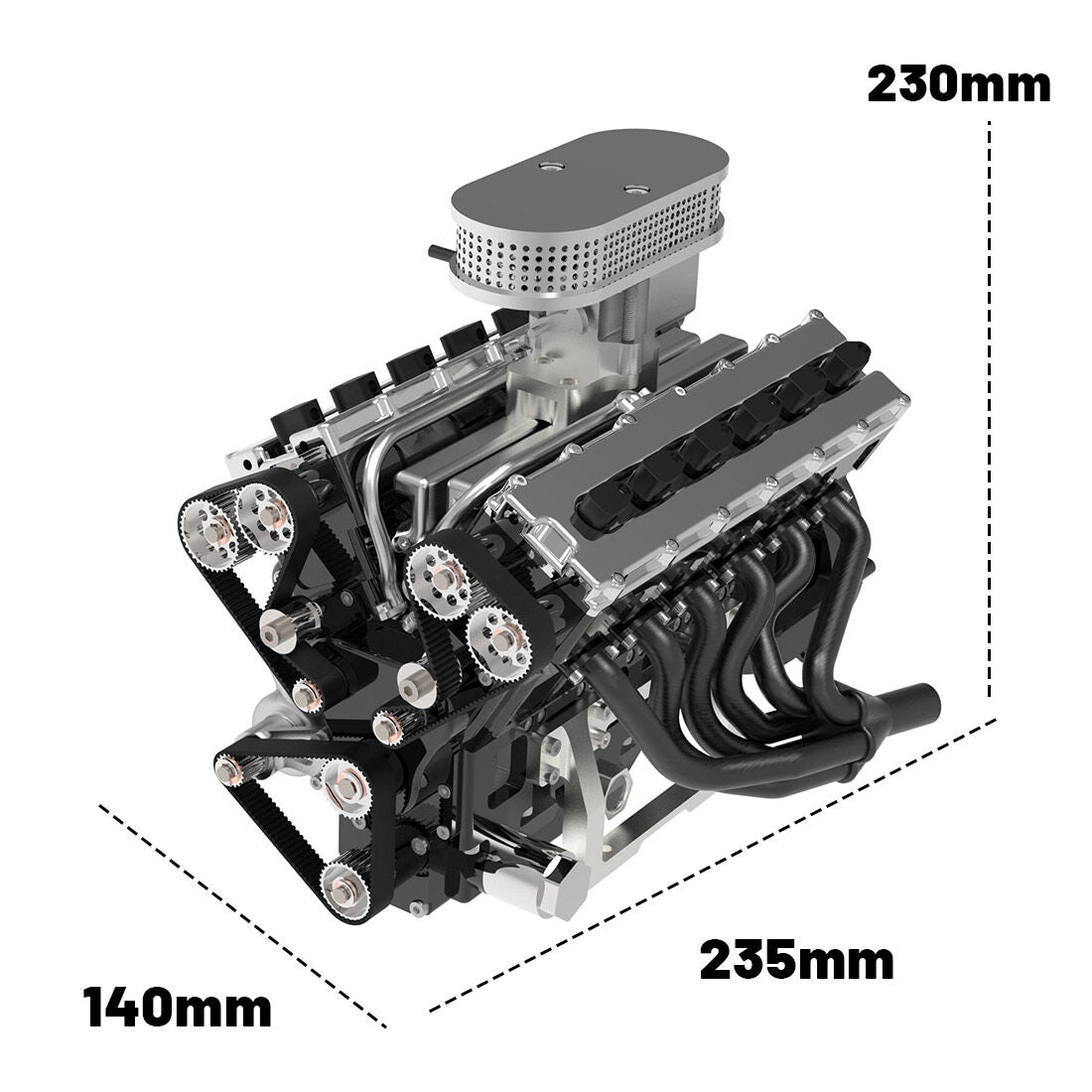 ENJOMOR GS-V12 72CC DOHC Gasoline V12 Engine Model with Starter Kit - Perfect for DIY Projects Diyengmod