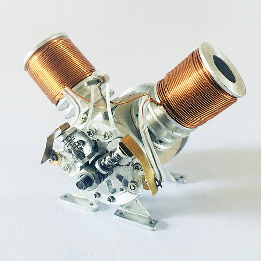 Mini Metal V2 Electromagnetic Engine Model - Operable Physics Experiment Toy (6-12V) Engine Model Diyengmod