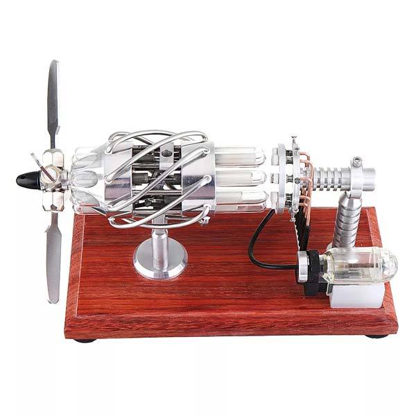 16-Cylinder Quartz Glass Stirling Engine Model - Advanced DIY Gift for Engineers Multi-Cylinder Stirling Engine Diyengmod