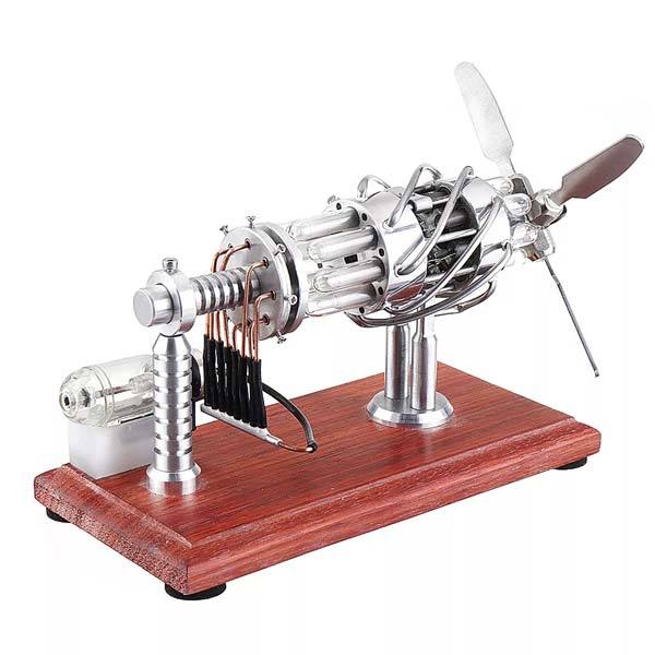 16-Cylinder Quartz Glass Stirling Engine Model - Advanced DIY Gift for Engineers Multi-Cylinder Stirling Engine Diyengmod