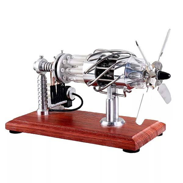 16-Cylinder Quartz Glass Stirling Engine Model - Advanced DIY Gift for Engineers Multi-Cylinder Stirling Engine Diyengmod