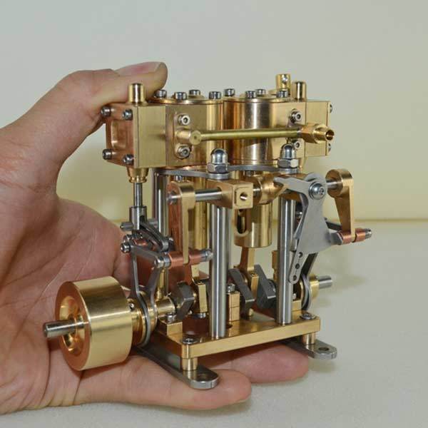All-Copper 2 Cylinder Marine Steam Engine Model - Handcrafted Reciprocating Gift Collection Steam Engine Diyengmod