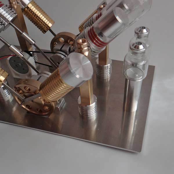 V-Shaped 4-Cylinder Stirling Engine Generator Model for External Combustion Multi-Cylinder Stirling Engine Diyengmod