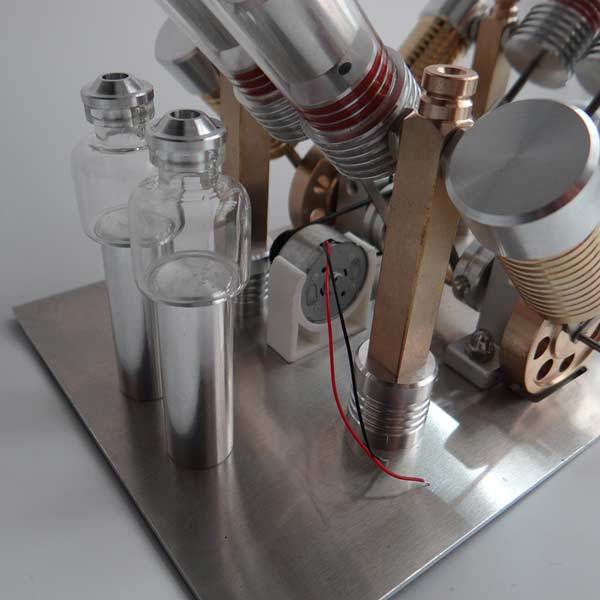 V-Shaped 4-Cylinder Stirling Engine Generator Model for External Combustion Multi-Cylinder Stirling Engine Diyengmod