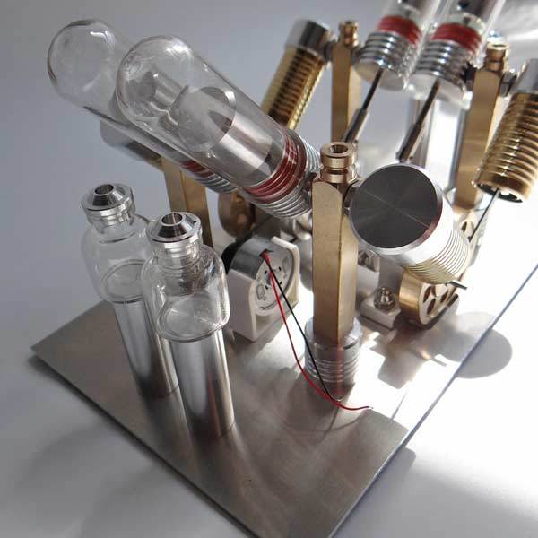 V-Shaped 4-Cylinder Stirling Engine Generator Model for External Combustion Multi-Cylinder Stirling Engine Diyengmod