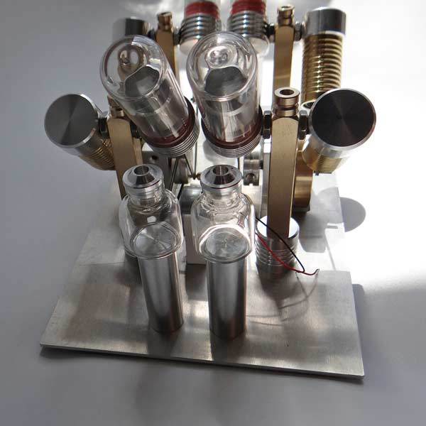 V-Shaped 4-Cylinder Stirling Engine Generator Model for External Combustion Multi-Cylinder Stirling Engine Diyengmod