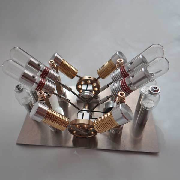 V-Shaped 4-Cylinder Stirling Engine Generator Model for External Combustion Multi-Cylinder Stirling Engine Diyengmod