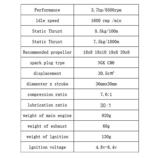 DLE 30CC Gas RC Aircraft Engine with Electronic Ignition for Model Planes - High Performance DIY Engine RC Engine Diyengmod