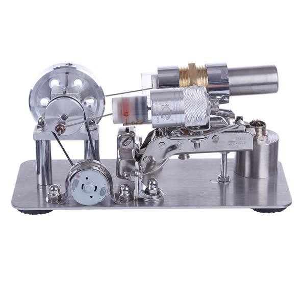 Brass Cylinder Hot Air Stirling Engine Educational Model - Fun Electricity Generator STEM Toy Stirling Engine with LED Diyengmod
